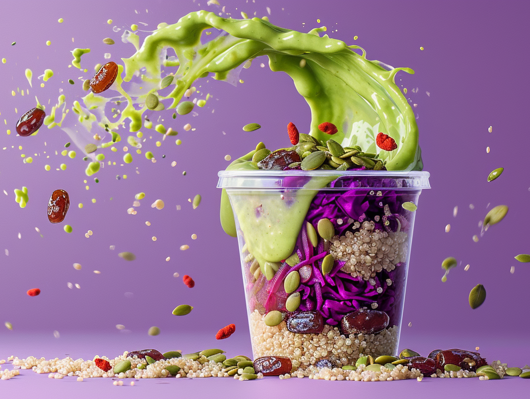 Fresh salad bowl with colorful ingredients